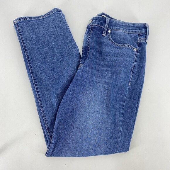 Seven7 High Rise Vintage Straight Leg Jeans Medium Wash Womens 14 - Picture 1 of 5